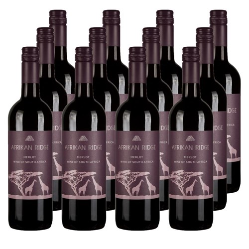 Case of 12 Afrikan Ridge Merlot 75cl Red Wine